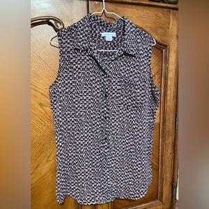 🧡💙 Liz Claiborne Watercolor Pattern Top